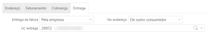 Dados da UC - Entrega - Pela empresa