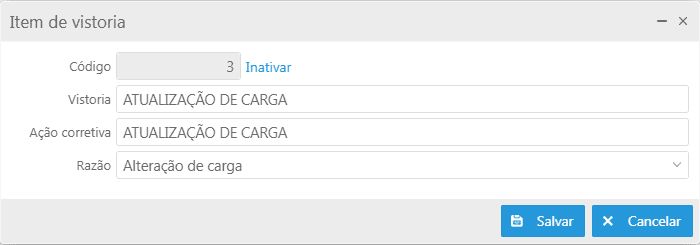 Alteração de carga - Manuais Useall E2 COM